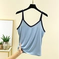 thumbnail image 2 of Yubnlvae Adjustable Shelf Bra Tank Tops - Women's Yoga & Workout Camisoles (Seamless Layering, Padded Support) Blue 1 L, 2 of 7