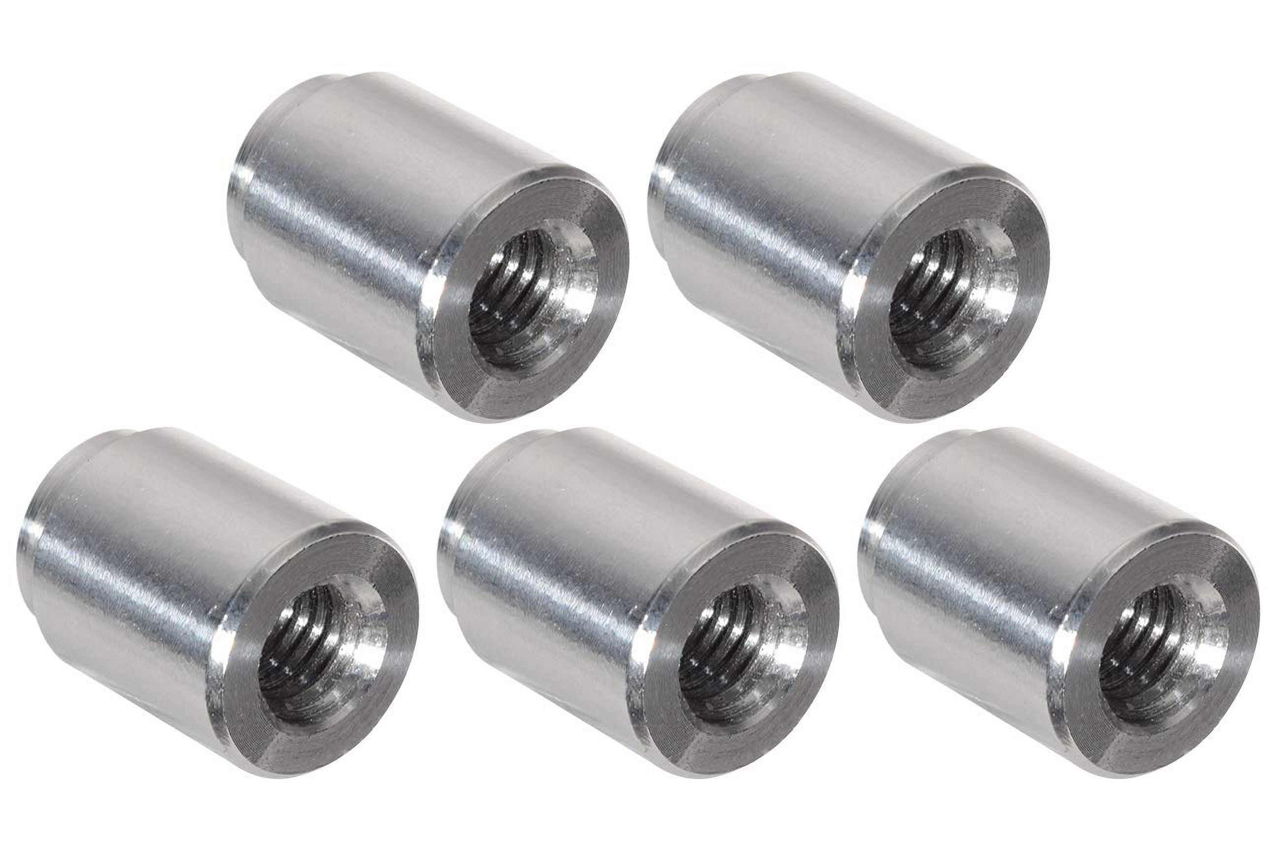 ICT Billet 5pc Aluminum M8-1.25mm Weld On Bung Female Nut Threaded Insert Weldable Metric 8mm 14.5mm