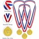 thumbnail image 3 of 12 Pack Football Medals for Kids (Gold), Metal Medals with Tri-Color Nylon Ribbon, Football Party Favors for Kids Boys, 3 of 5