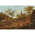 thumbnail image 2 of Rutger Verburgh 24x18 Gold Ornate Framed and Double Matted Museum Art Print Titled - A Kermesse Village, 2 of 4