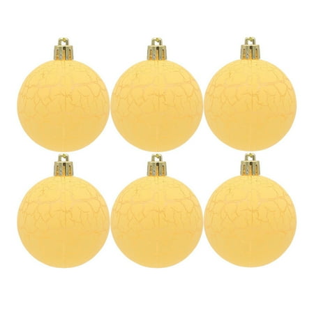 

Xinwanna 6Pcs 6cm Xmas Balls Crack Texture Easy Hanging Festive Bright Color Plastic Christmas Baubles Pendants Party Supplies