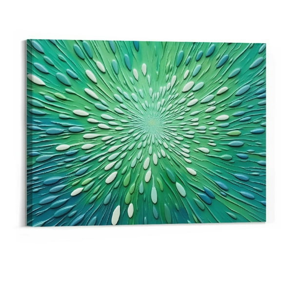 Shiartex - Blue green gradient Abstract Oil Painting On Canvas Texture Abstract Artwork Canvas Wall Art Paintings Modern Home Decor Abstract Oil Painting 20x16 Inch