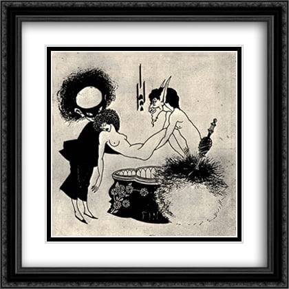The Burial of Salome 2x Matted 28x28 Large Black Ornate Framed Art Print by Beardsley, Aubrey