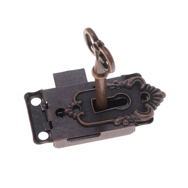 Jewelry Box Latches Special Small Box Packing Buckle Antique Wooden Gift Lock Alloy Latch Hook Locks Red Bronze