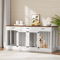 thumbnail image 6 of QUNTTINA 63'' Dog Cage Furniture for 2 Dogs,with Divider and 3 Drawers, White, 6 of 11