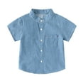thumbnail image 4 of Boys' Button Down Shirts Boy Light Blue Button Down Shirt Graduation Shirts School Uniforms for Boys Boys Girls Fashion, 4 of 6
