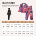 thumbnail image 4 of Salouo Digital Flamingo Vibrant Art Pattern Women's Pajamas Set Long Sleeve Button Down Sleepwear Soft Pj Lounge Sets for women 2 Piece Pjs Set with Long Pants-Large, 4 of 7