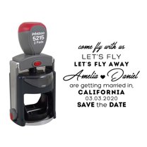 Printtoo Personalized Black Self Inking Wedding Favor Custom Stamper Getting Married Round Heavy Duty Stamp-45 mm