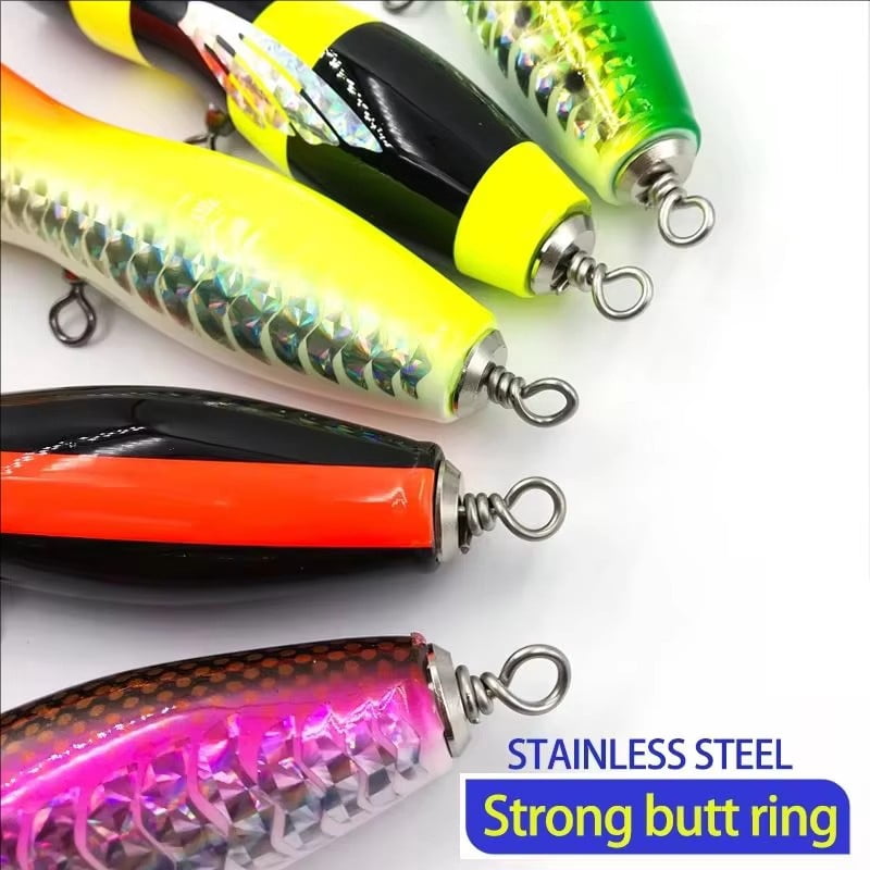 WD104 Popper Fishing wood lure 65g 17cm TopWater Artificial Bait Trolling Popper Dep sea fishing lure Solid wooden Hard bait