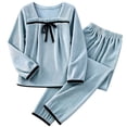 thumbnail image 5 of MEICHEN Pajamas Set for Women Women's Winter Flannel Set Coral Fleece Fabric Thickened for Warmth with Popular Aesthetic Cozy Loungewear Women's Loungewear, 5 of 5