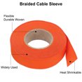 thumbnail image 4 of Uxcell 1 Count Braided Cable Sleeves, PET Heat Shrinkable Cord Protector Orange 7/8inch x 33ft, 4 of 7