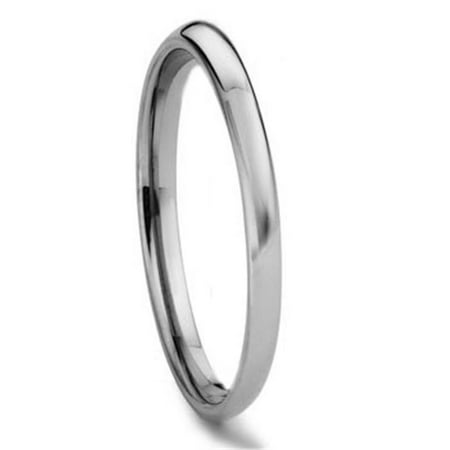 Tungsten Carbide 2MM Plain Dome Wedding Band Ring Sz 7.0