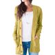 thumbnail image 4 of Jumpingount Suéter de mujer con cuello en V Botón Prendas de abrigo Abrigo de otoño de punto de manga larga Prendas para la parte del cuerpo Amarillo METRO, 4 of 6