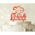 thumbnail image 1 of Happy Birthday Cake Topper Csutom Name Mirror Red Cake Topper Cake Decoration Color Option Available 6-7 Inches Wide, 1 of 1