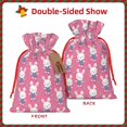 thumbnail image 2 of Honeii Rabbit Holding Flowers Print Small Burlap Bags,Christmas Drawstring Treat Bags Gift Bags Reusable Candy Goodie Wrapping Bags for Holiday Party Favors Supplies -Medium, 2 of 9