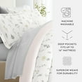 thumbnail image 5 of Noble Linens 7 Piece Patterned Duvet Bedding Bundle, Wildflower Pink, Twin, 5 of 6