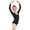Black, variant on Girls Ballet Gymnastics Leotard Long Sleeve V-Neck Nylon Spandex Moisture Wicking Dance Bodysuit Wine,Size 5-6 T