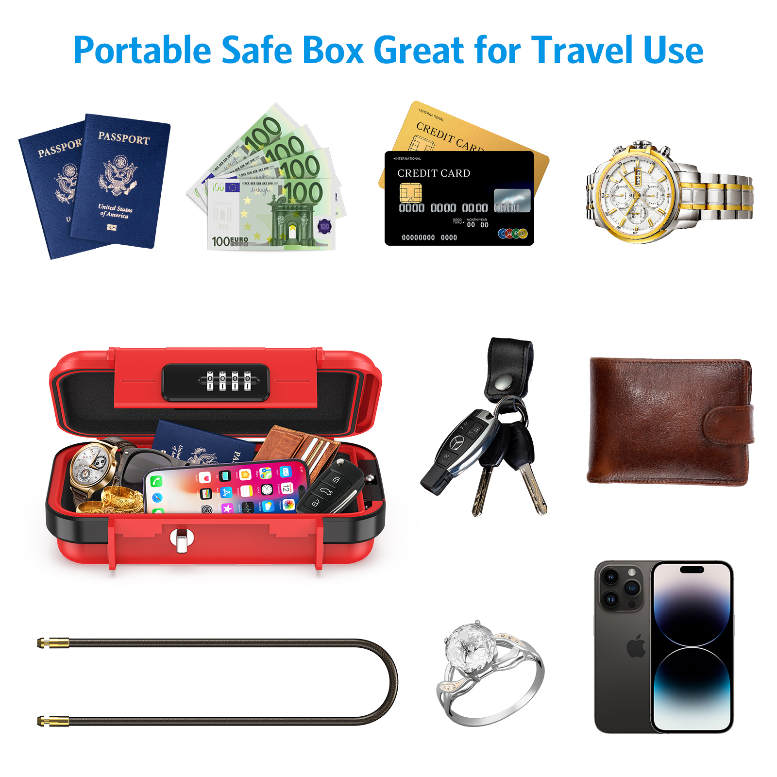 Amir Portable Security Safe Box with Combination Lock photo 8