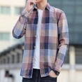 thumbnail image 4 of Tsivenald Men's Long Sleeve Flannel Shirts Jacket Fashion Plaid Jackets Casual Button Down Shirt with Pockets, 4 of 9