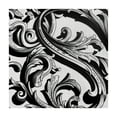 thumbnail image 4 of WYYP Swirls Leaves Black and White Square Tablecloth for Picnic Dining Kitchen Farmhouse 100% Polyester Fiber 40*40, 4 of 8