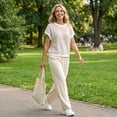 thumbnail image 5 of Gingprous Women's Striped Cap Sleeve Sweater, Crew Neck Knit Top for Spring Summer, 5 of 9