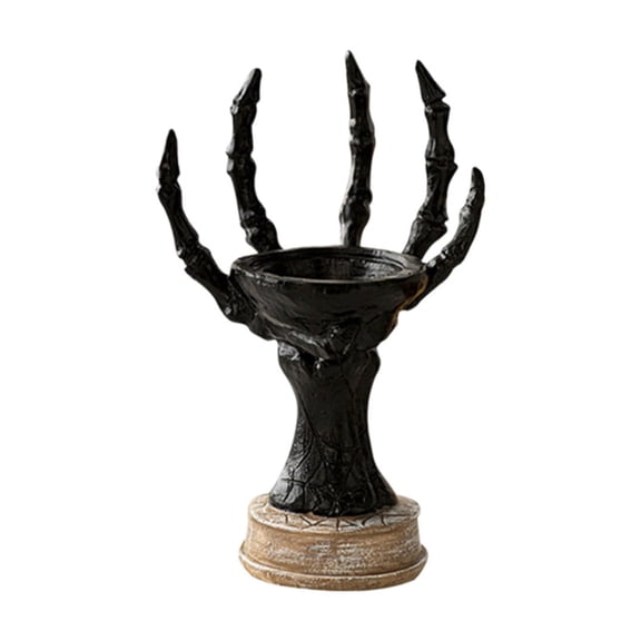 Halloween Skeleton Decorations, Scary Skull Claw Candle Holders Halloween Resin Skeleton Decor Candlestick Holders for Halloween Dining Table Home Party