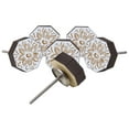 thumbnail image 3 of IBA Indianbeautifulart White Engraved Knobs Pack of 10 Wooden Wardrobe Door Knobs Drawer Pull, 3 of 3