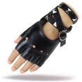 thumbnail image 3 of Guantes de cuero punk, guantes sin dedos para mujeres, conducción, ciclismo, deportes, cosplay, rendimiento, guantes de medio dedo para mujeres, adolescentes y niños, 3 of 5