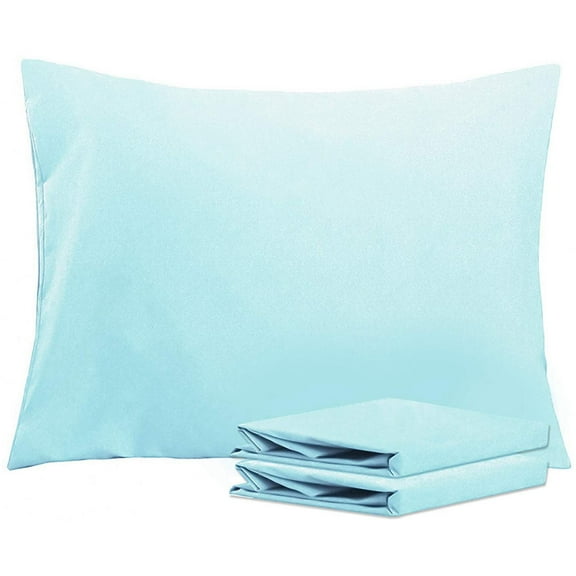 Standard Pillowcases Set of 2, 100% Brushed Microfiber, Soft and Cozy, Wrinkle, Fade, Stain Resistant with Envelope Closure, 20"x 26", Aqua