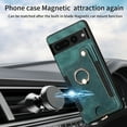 thumbnail image 2 of Nalacover For Google Pixel 7 Pro Case Ring Holder Kickstand with Credit Card Holder, Back Flip Premium Leather Magnetic Clasp Removable Wirst Hand Strap Cover for Google Pixel 7 Pro, Green, 2 of 14
