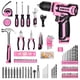 thumbnail image 2 of Juego de herramientas DEKOPRO, taladro inalámbrico rosa de 12 V para reparación del hogar para mujeres, 2 of 7