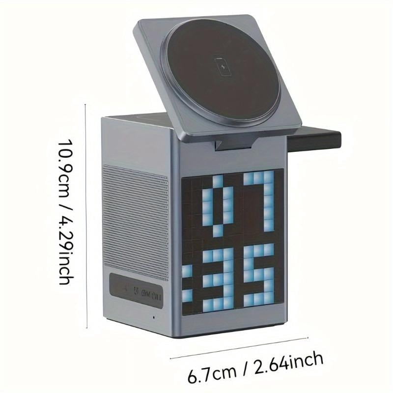 6-in-1 Wireless Charging Dock with Speaker, Digital Clock & Ambient Light - Magnetic Fast Charger for iPhone 16/15/14/13/12 & AirPods | Perfect Tech Gift