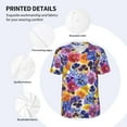 thumbnail image 4 of Balery The Garden Tricolor Pansy Flower Baseball Jersey for Men Casual Button Down Shirts Short Sleeve Active Team Sports Uniform-3X-Large, 4 of 9