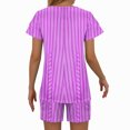 thumbnail image 4 of Ensembles de Pyjama pour Femmes 2 Pcs, Mode Décontractée pour Femmes Manches en Dentelle Imprimée Haut Décontracté Pantalon Ensemble de Pyjama, 4 of 6