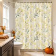 thumbnail image 3 of Yellow Spring Floral Shower Curtain Set - 48" x 72" Washable Bathtub Curtain with 12 Hooks, Green Botanical Wildflower Blossoms Waterproof Fabric Stall Shower Curtains for Bathroom/Bathtub Décor, 3 of 8