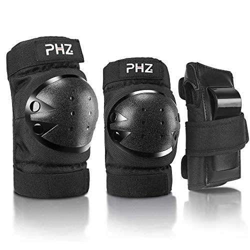 Pink, Adult Adult//Kids Knee Pads Elbow Pads Wrist Guards 3 in 1 Protective Gear Set for Skateboarding Roller Skating Cycling Biking Snowboarding PHZ