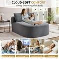 thumbnail image 2 of CQSXDA Convertible Corduroy Chaise Lounge Chair with Two Pillows 67.5'' Sofa Bed No Assembly Required for Home, DARK GREY, 2 of 11