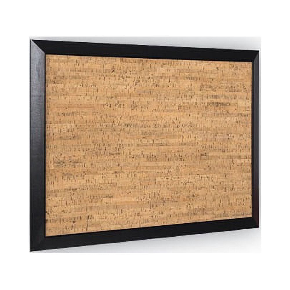 MasterVision SF0722581012 36 in. x 24 in. Natural Cork Bulletin Board - Tan Surface/Black Wood Frame