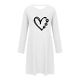 thumbnail image 3 of Women's Sleepshirts Straight Slim Shirts Pajamas Cute Heart Dog Paws Printed Long Sleeved Nightdress Round Neck Loose Comfortable Short Loungewear Soft Sleepwear, 3 of 6