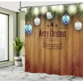 thumbnail image 5 of Ambesonne Christmas Shower Curtain, on Wood Pine, 69"Wx70"L, Brown, 5 of 5