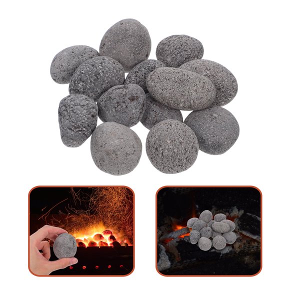LIFKOME Decorative Grey Lava Rocks for Fire Pit Table Fireplace Stones for Outdoor and Indoor Use