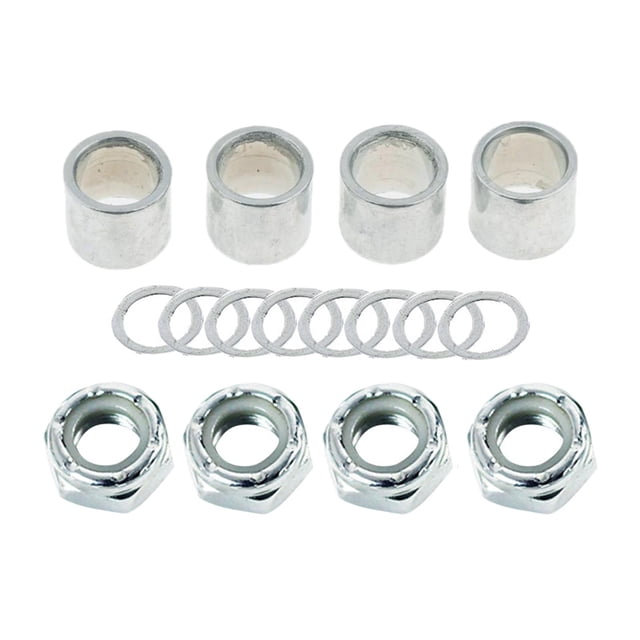Maytalsory Skateboard Truck Axle Washers Spacers Nuts Longboard Rebuild - package Hardware Silver