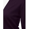 thumbnail image 4 of Doublju Women's Basic 3/4 Sleeve Open Front Cropped Cardigan DARKPURPLE XL, 4 of 4