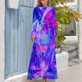 thumbnail image 4 of Psychedelic Galaxy Space Women's Long Dress Long Sleeves Dress Vintage Dresses Party Maxi Dress High Waist Dress, 4 of 4