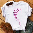 thumbnail image 1 of T-shirt Femme Imprimé Mode Fleur Papillon Manches Courtes Décontracté Haut Graphique, 1 of 7