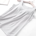 thumbnail image 5 of HAPIMO Women's Yoga Tank Tops Sports Padded Seamless Double Layer Shaping Tops Solid Color Cotton Shirts for Teen Girls Summer Beach Tees Sleeveless Fitness White S, 5 of 6
