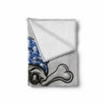 thumbnail image 2 of Skull Soft Flannel Fleece Throw Blanket, Scallywag Pirate Dead Head Grunge Horror Evil Sailor Crossed Bones Kerchief, Cozy Plush for Indoor and Outdoor Use, 50" x 70", Blue Grey Black, by Ambesonne, 2 of 6