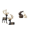 thumbnail image 1 of Conjunto de escultura de resina de reno y alce y estatua de cerámica para mueble de mesa, boda, inauguración de la casa, colección de decoración de ja, 1 of 8