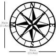thumbnail image 2 of Metal Wall Art Home Decor Compass Wall Hanging Plaques Ornaments Iron Wall Art Sculpture Sign for Home Living Room Bedroom Office Decoration Black 11.8x11.8in Black, 2 of 6