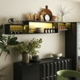 thumbnail image 2 of 65''L Floating TV Stand Wall Mounted, Modern Media TV Console Up for 75'' TV,  White Entertainment Center with 3 Large Shelves for Living Room, with Charging Station, 2 of 11